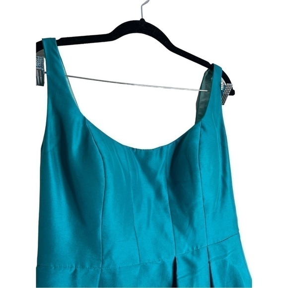 Jenny Yoo Teal Blue Fit & Flare Dress Size 10 | Formal Sleeveless Mini with Boni - Picture 8 of 9